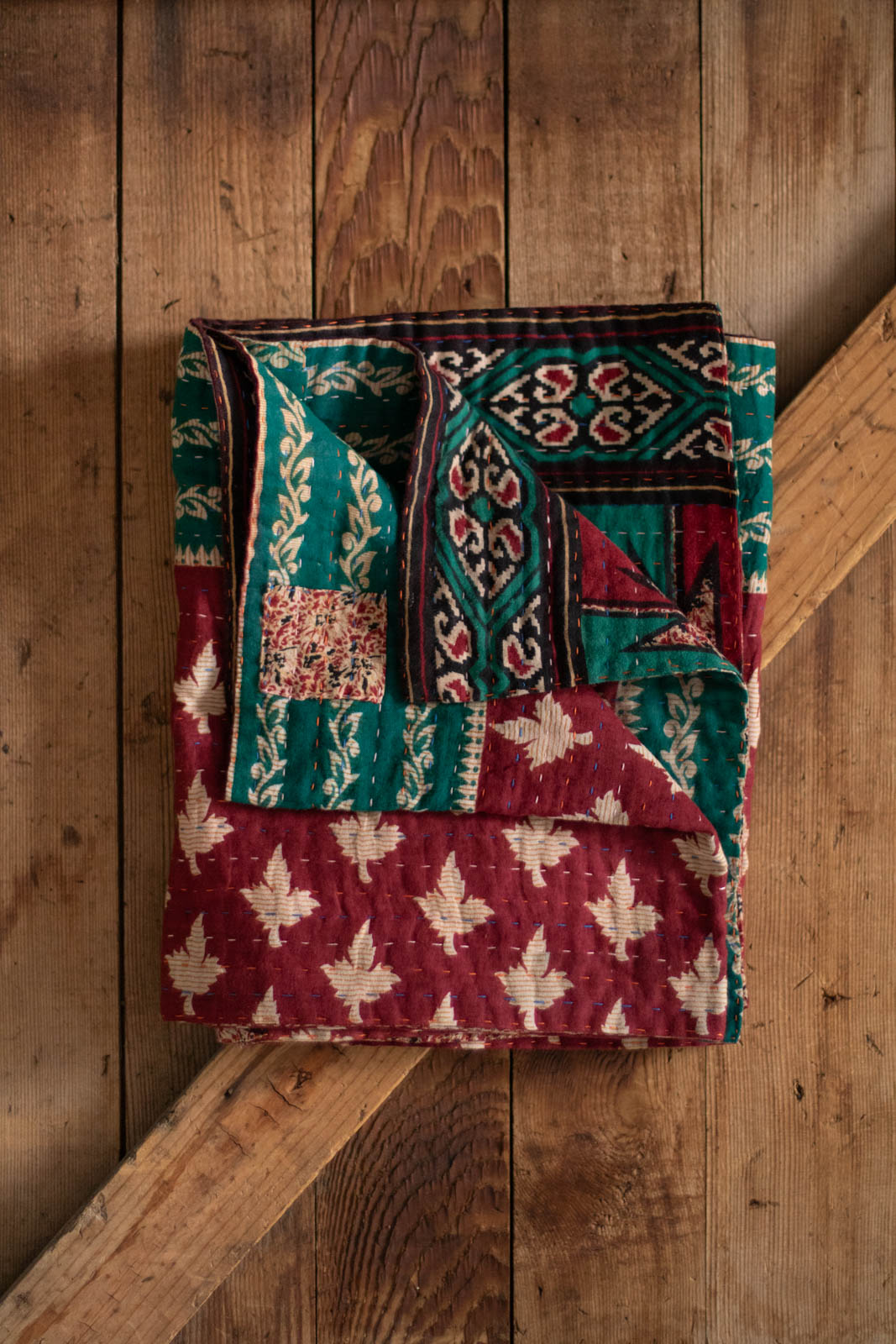 Kantha Cotton Table Runner Holiday 2