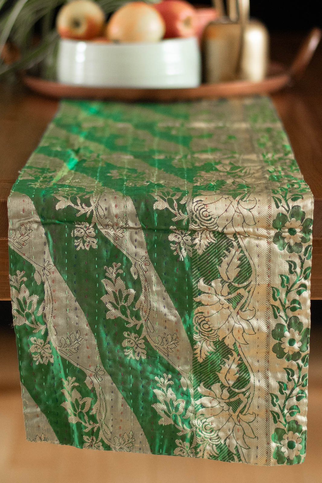 Kantha Table Runner Silk Blend B1