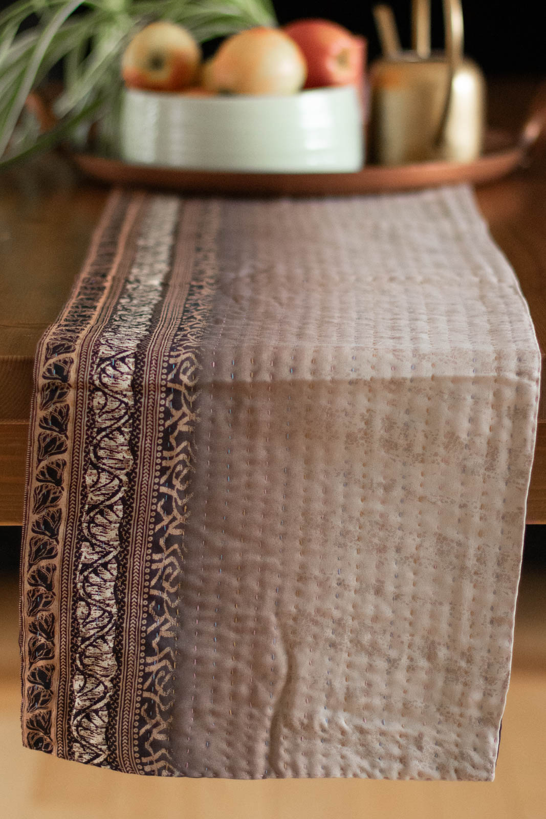 Kantha Table Runner Silk Blend A3