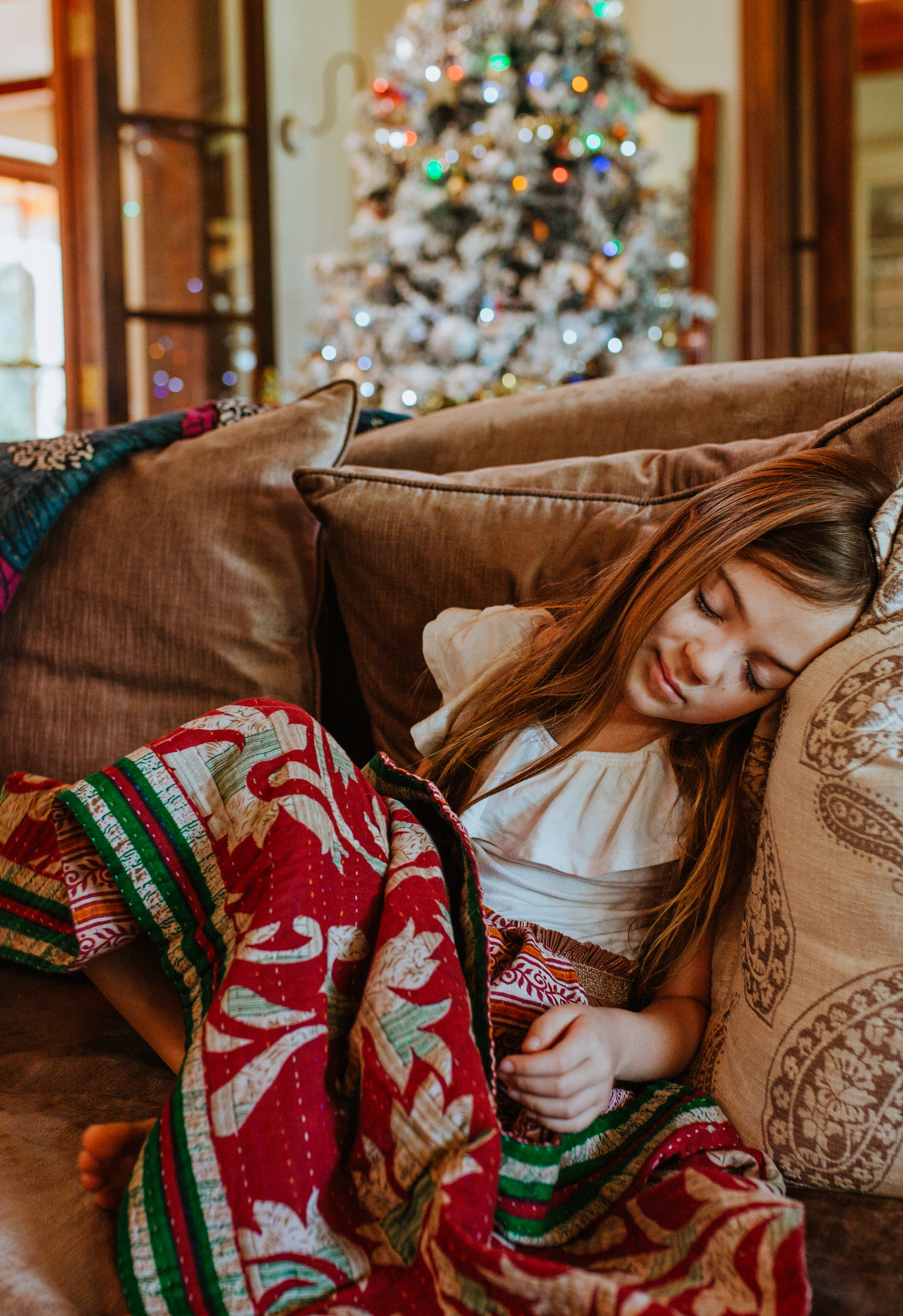 Merry Mini No. 6 Holiday Kantha Baby Blanket