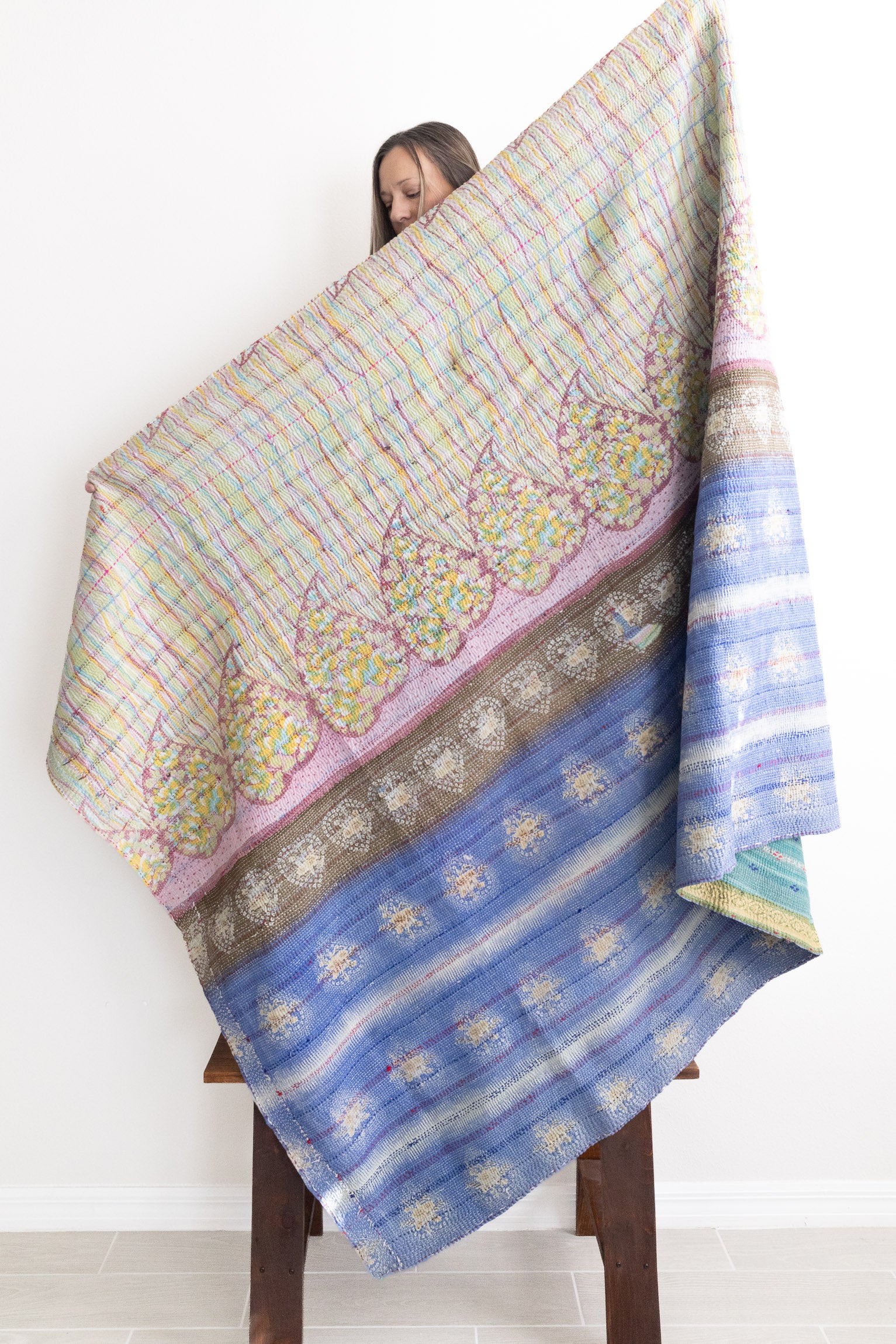 No. 150 Masterpiece Kantha Coverlet Quilt