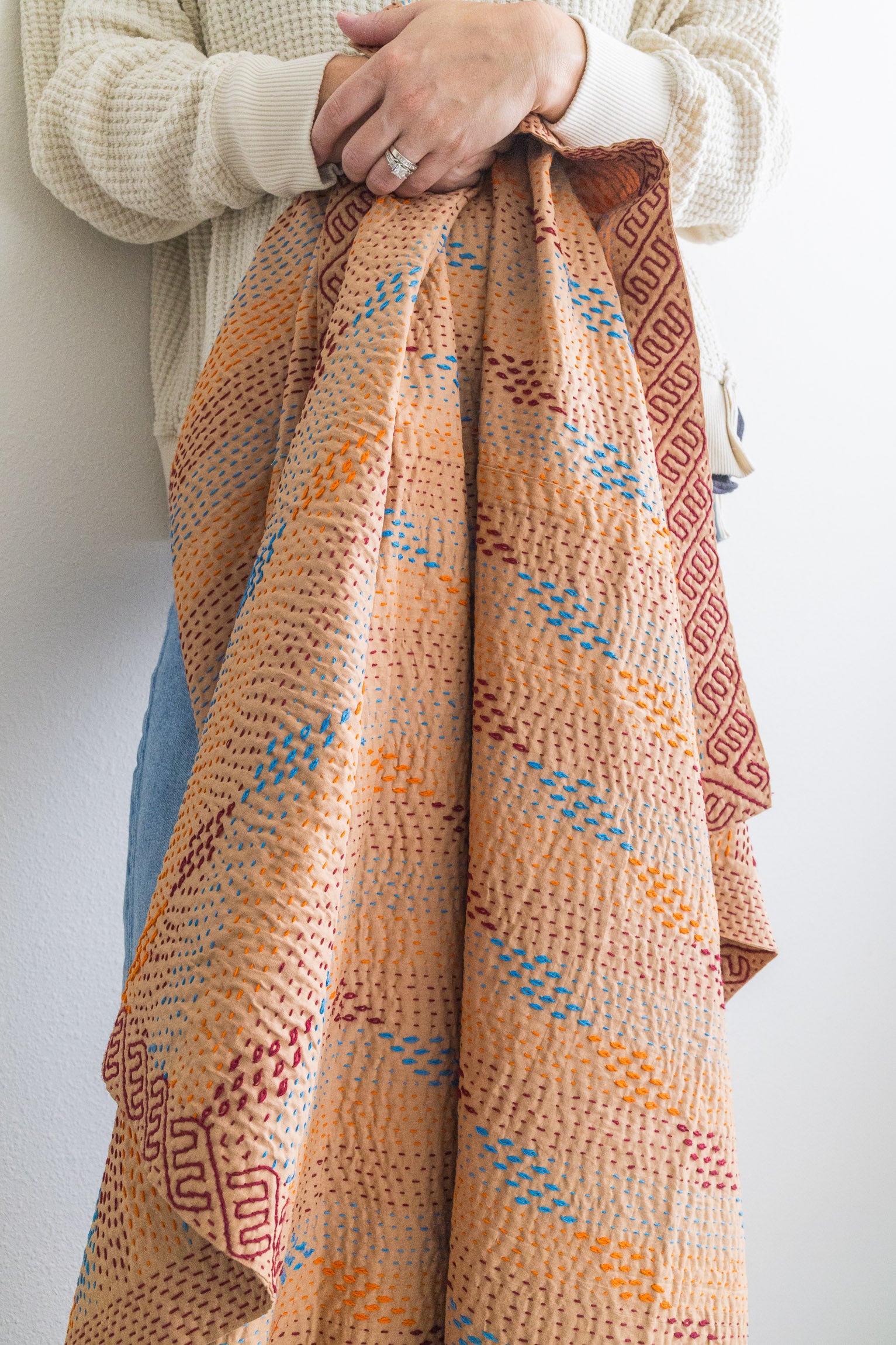 No. 155 Masterpiece Kantha Coverlet Quilt