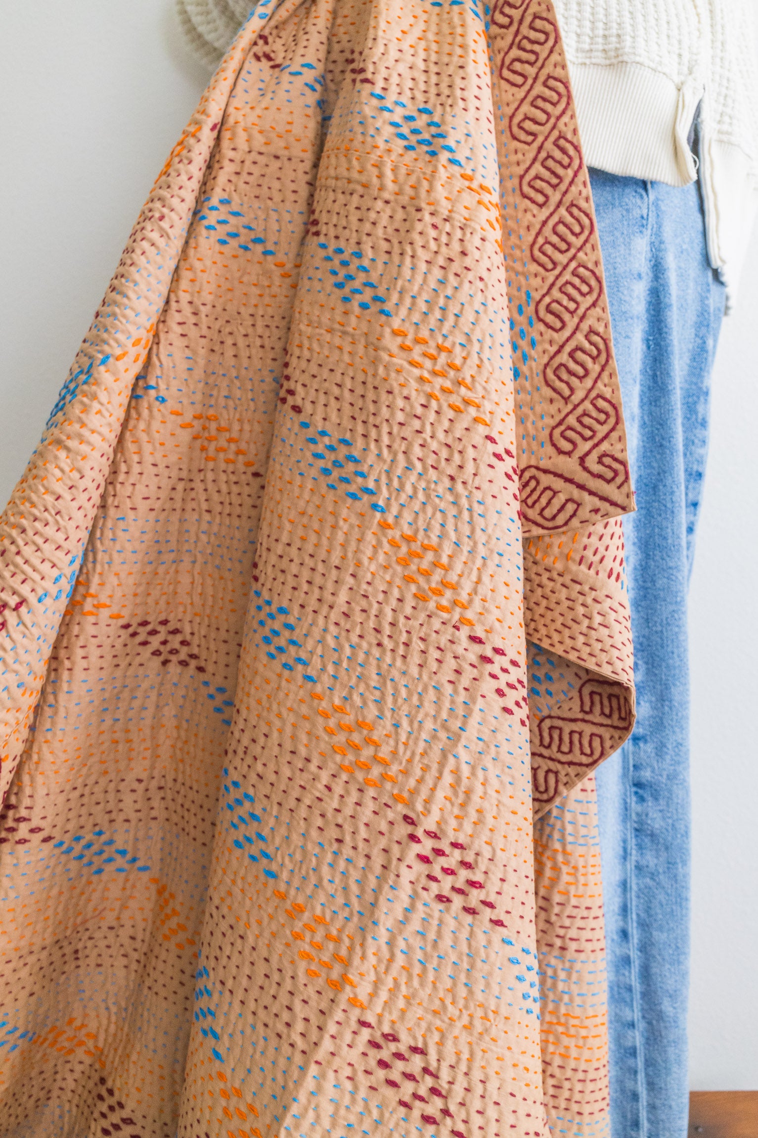No. 155 Masterpiece Kantha Coverlet Quilt