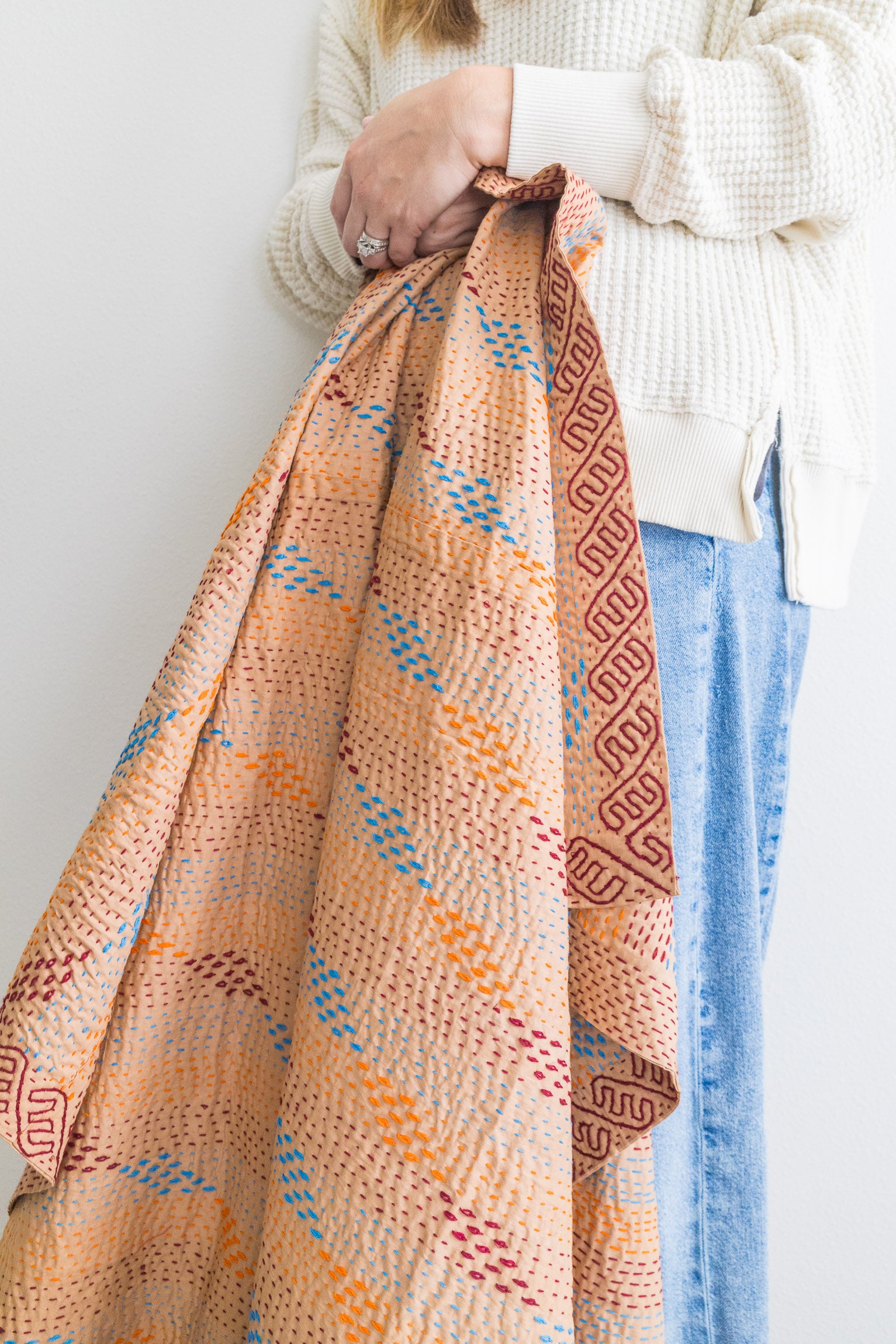No. 155 Masterpiece Kantha Coverlet Quilt