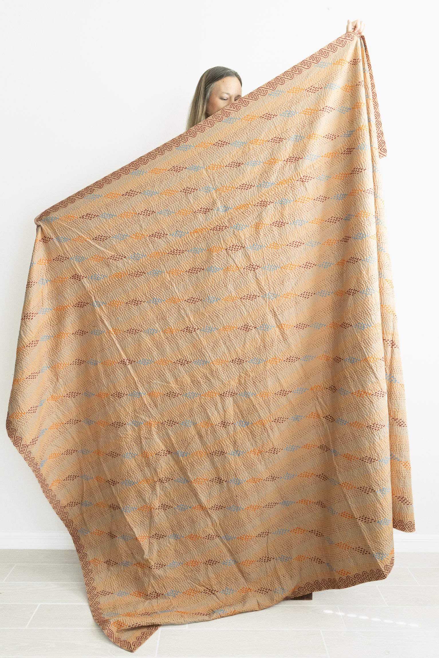 No. 155 Masterpiece Kantha Coverlet Quilt
