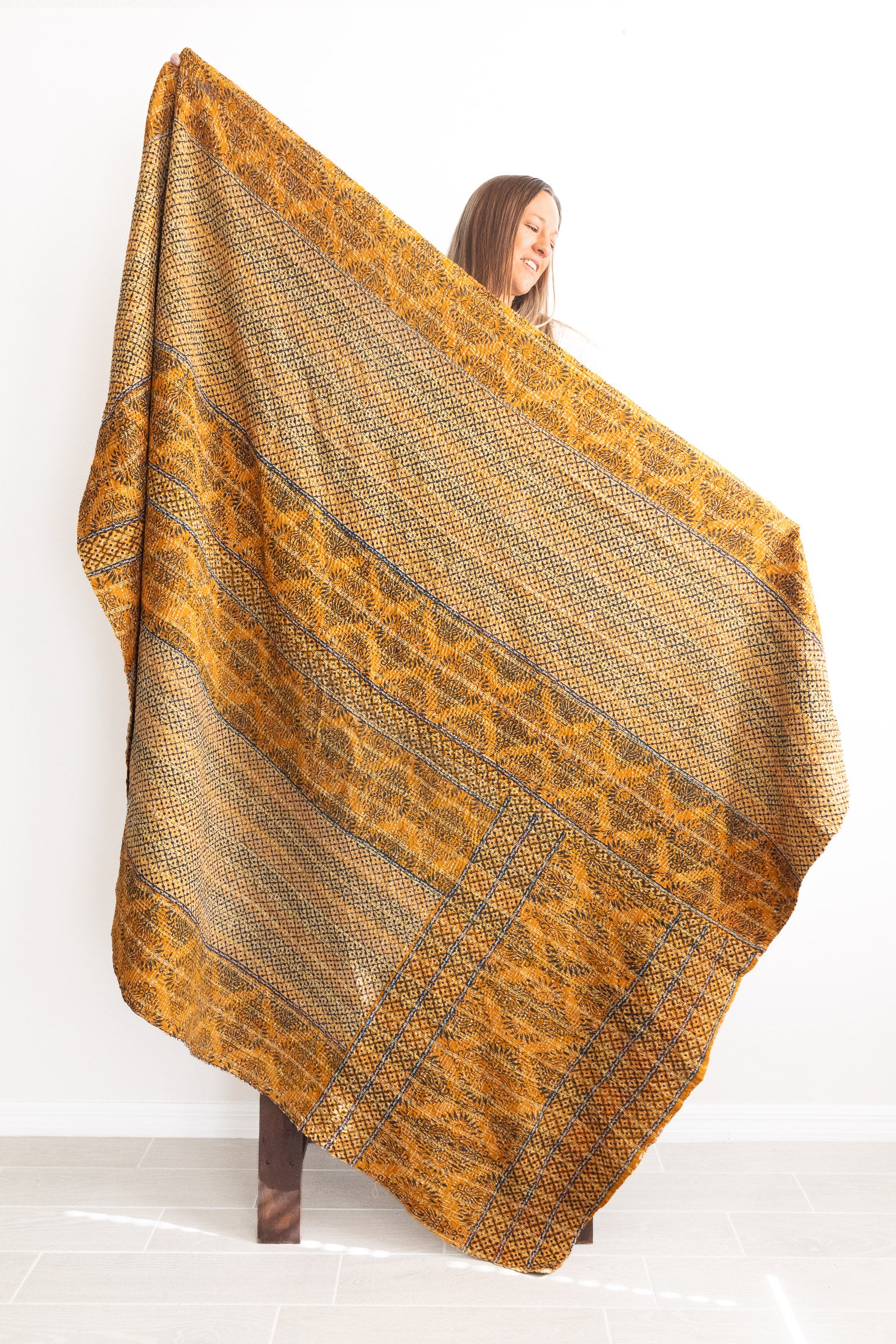 No. 158 Masterpiece Kantha Coverlet Quilt