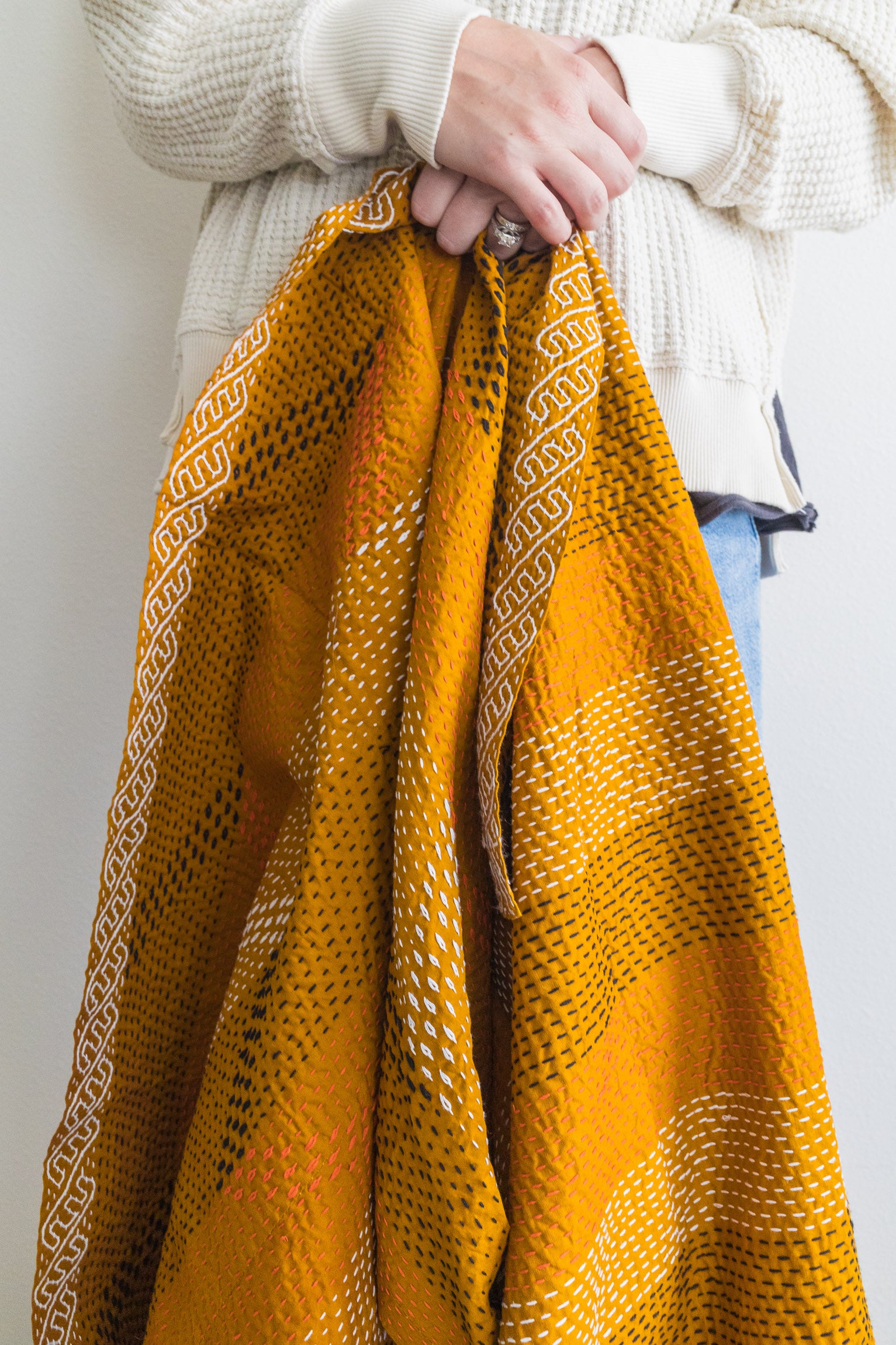 No. 160 Masterpiece Kantha Coverlet Quilt