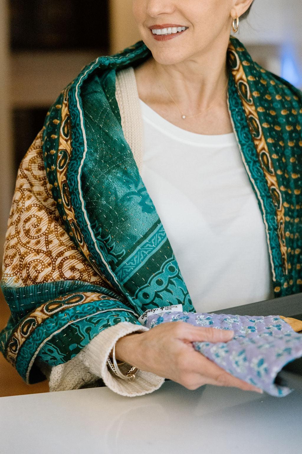 Blockprint Trivet/Potholder Gift Set - Indigo