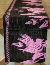 Dignify Cotton Table Runner in Cotton Kantha on a table