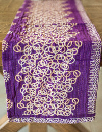 Dignify Cotton Table Runner in Cotton Kantha on a table
