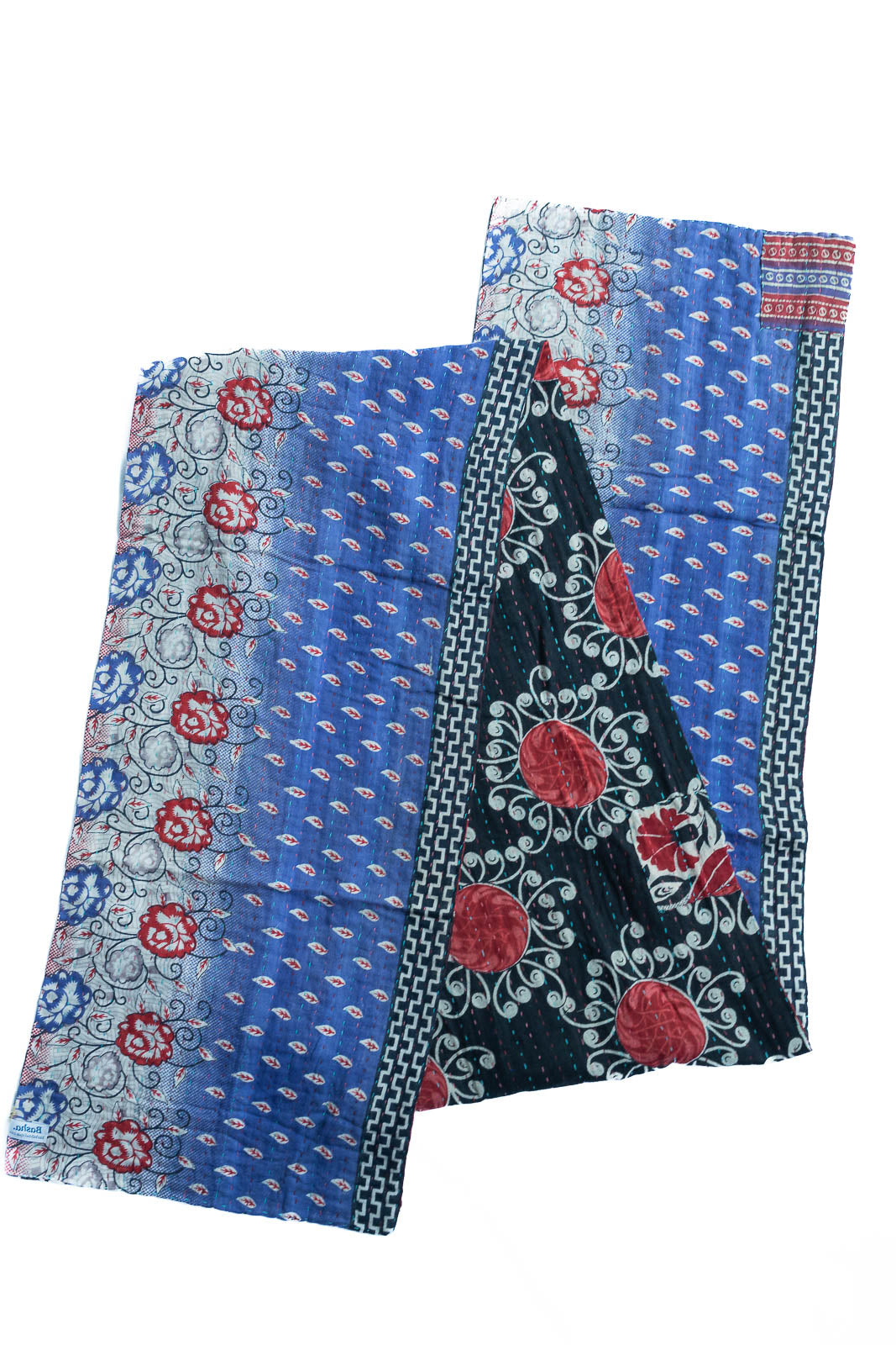 Dignify Cotton Table Runner in Cotton Kantha on a table