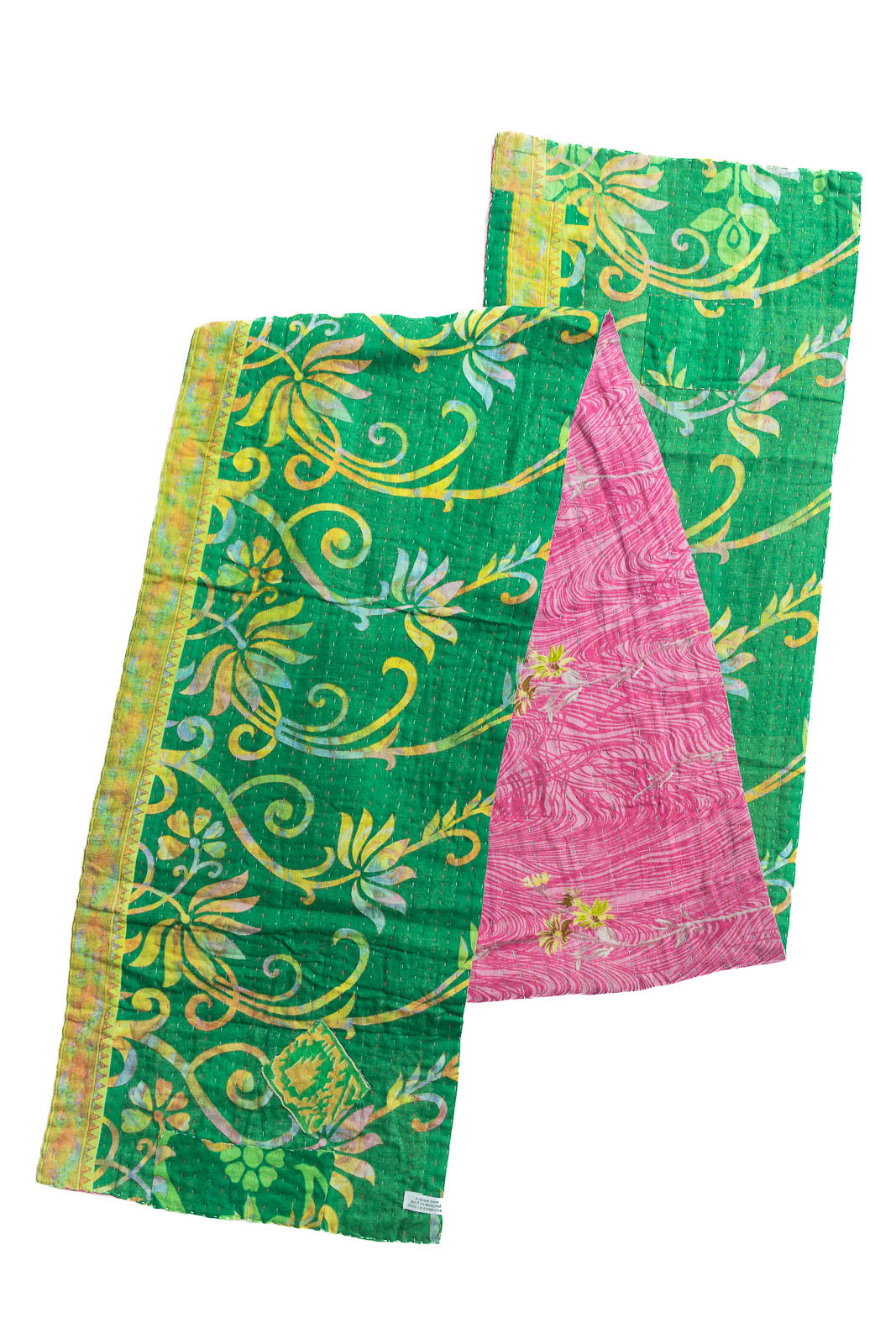 Dignify Cotton Table Runner in Cotton Kantha on a table
