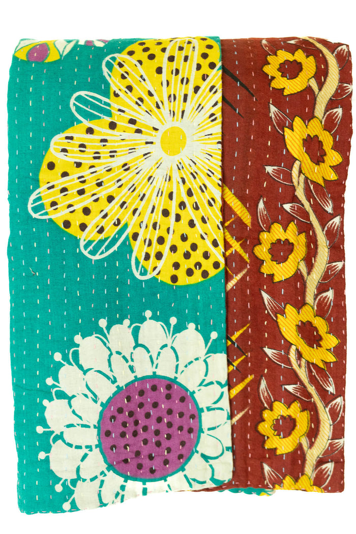 Kantha Throw Bed Quilt