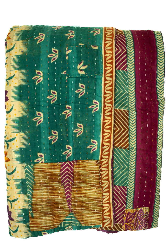 Kantha Throw Bed Quilt