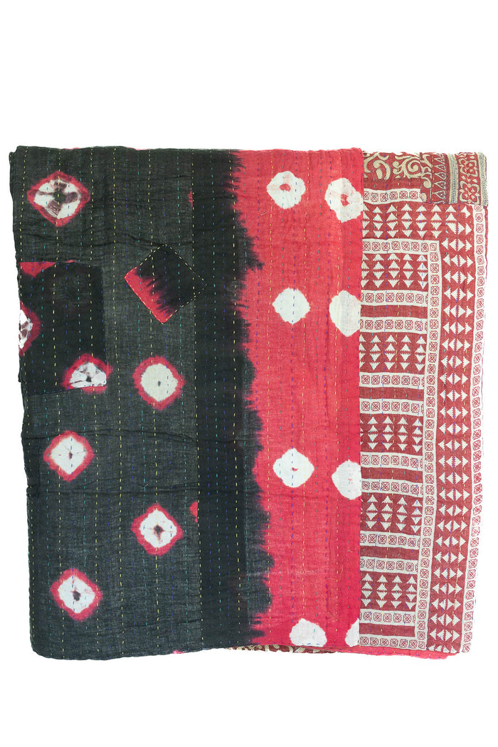 Kantha Large Throw Blanket