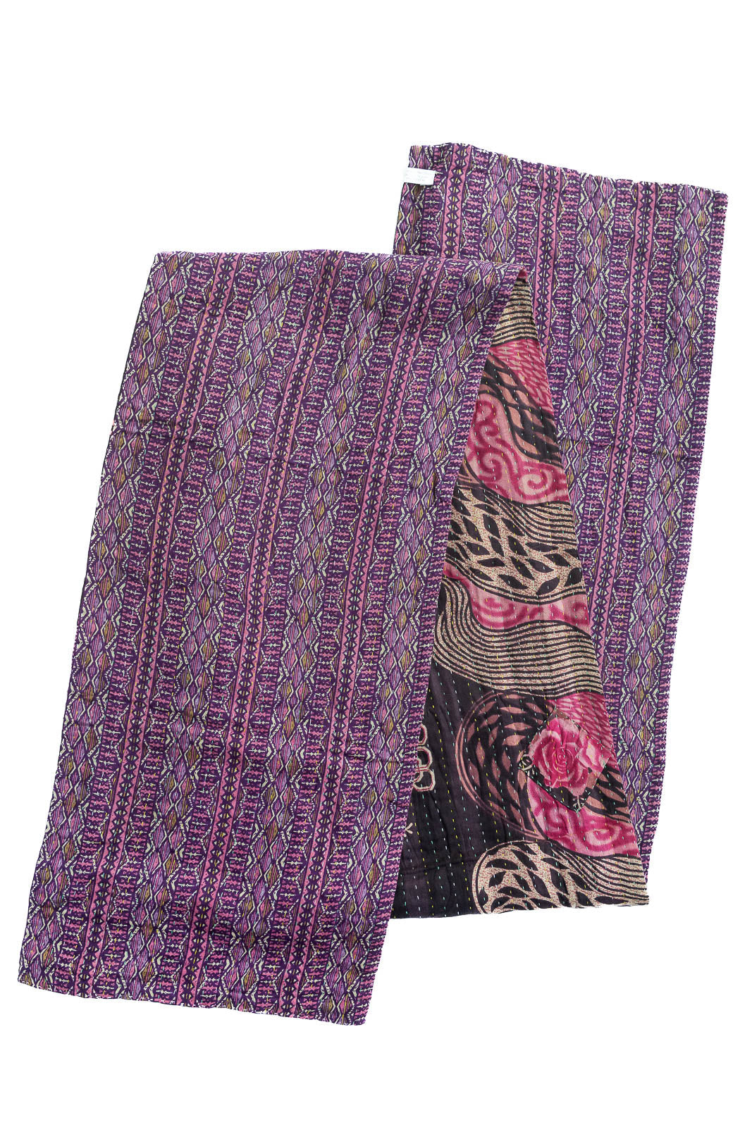 Dignify Cotton Table Runner in Cotton Kantha on a table