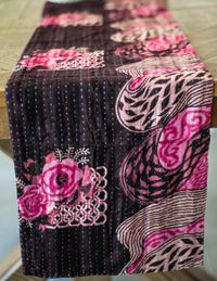 Dignify Cotton Table Runner in Cotton Kantha on a table