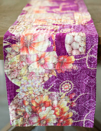 Dignify Cotton Table Runner in Cotton Kantha on a table