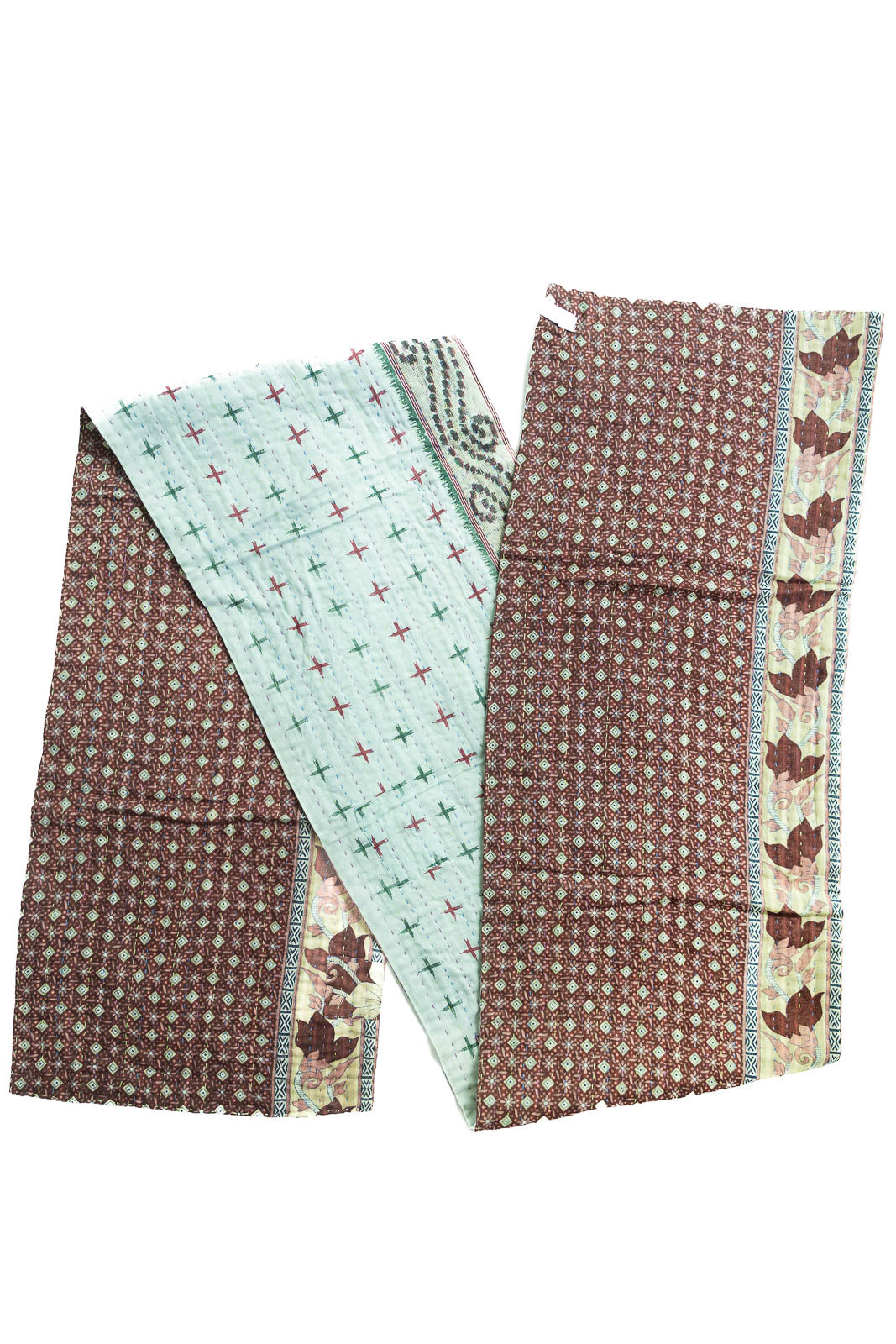 Dignify Cotton Table Runner in Cotton Kantha on a table