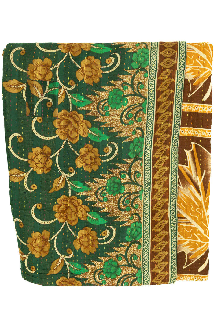 Kantha Large Throw Blanket
