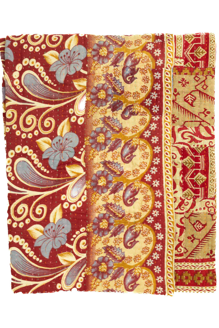 Kantha Large Throw Blanket