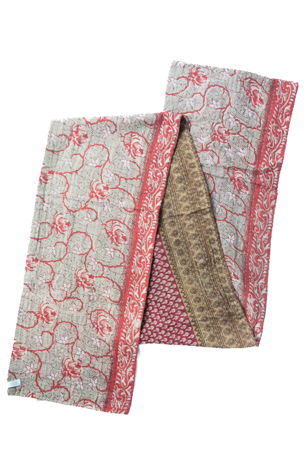 Dignify Cotton Table Runner in Cotton Kantha on a table