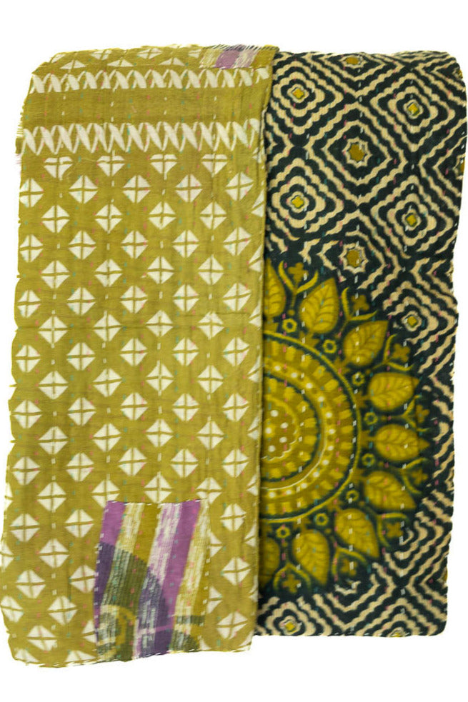 Kantha Throw Bed Quilt