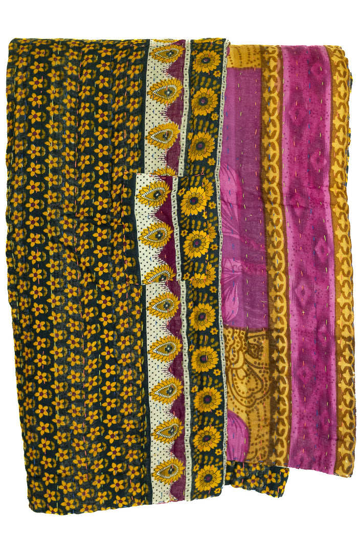 Kantha Throw Bed Quilt