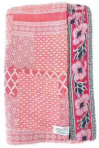 Kantha Large Throw Blanket