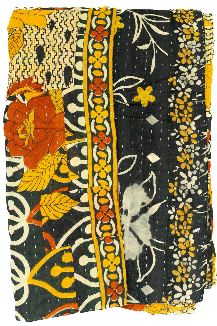 Kantha Throw Bed Quilt