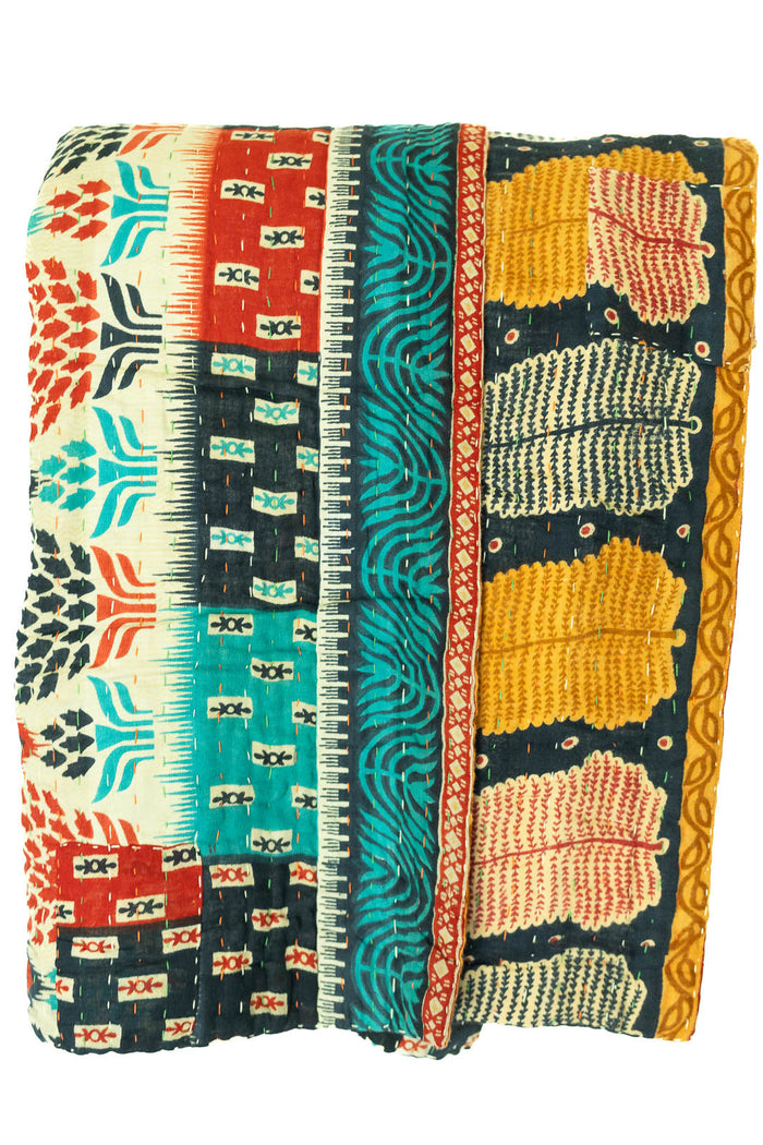 Kantha Throw Bed Quilt