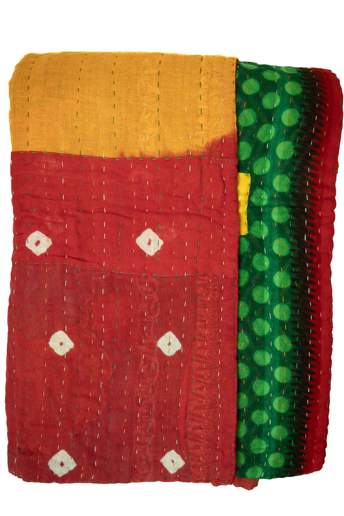 Kantha Throw Bed Quilt