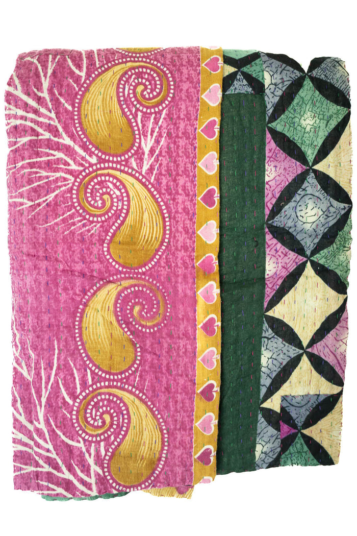 Kantha Throw Bed Quilt