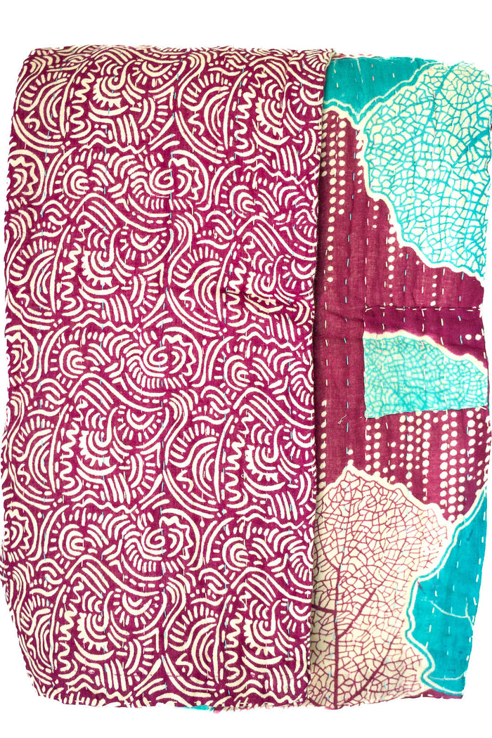 Kantha Throw Bed Quilt