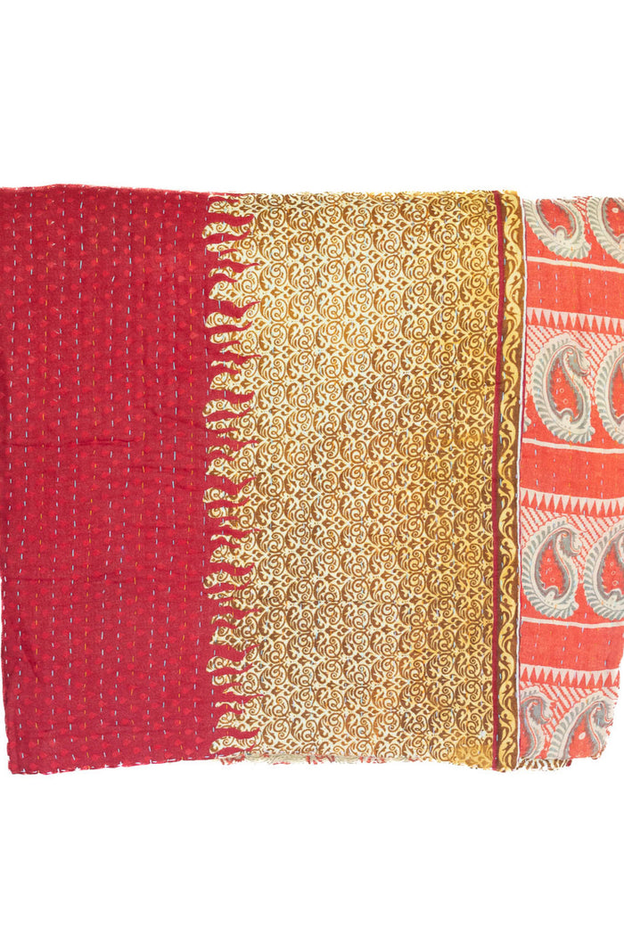 Kantha Large Throw Blanket