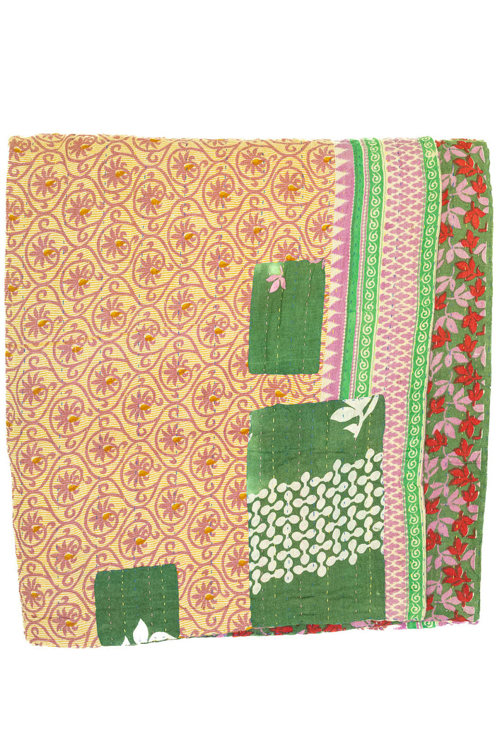 Kantha Large Throw Blanket