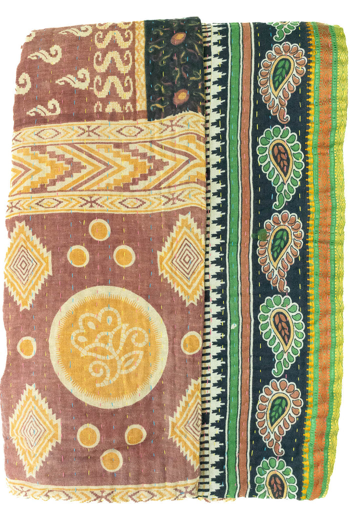 Kantha Throw Bed Quilt