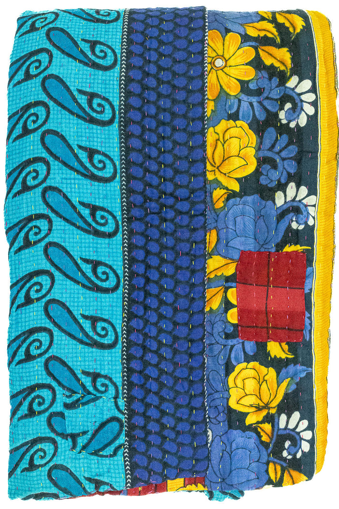Kantha Throw Bed Quilt