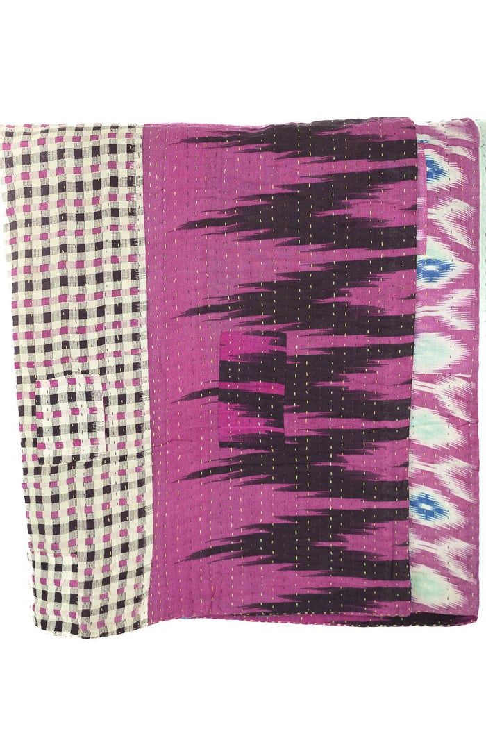 Kantha Large Throw Blanket