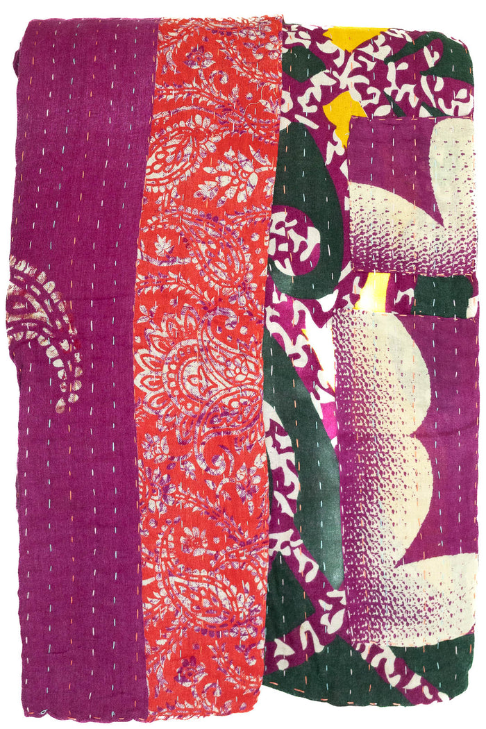 Kantha Throw Bed Quilt