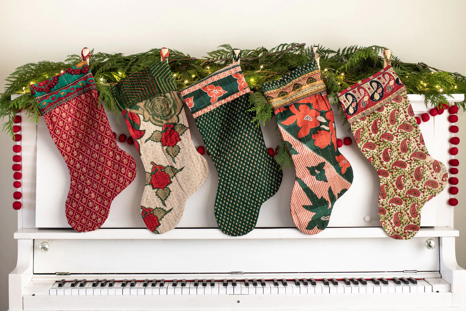 Kantha Holiday Stocking — Little No. 17