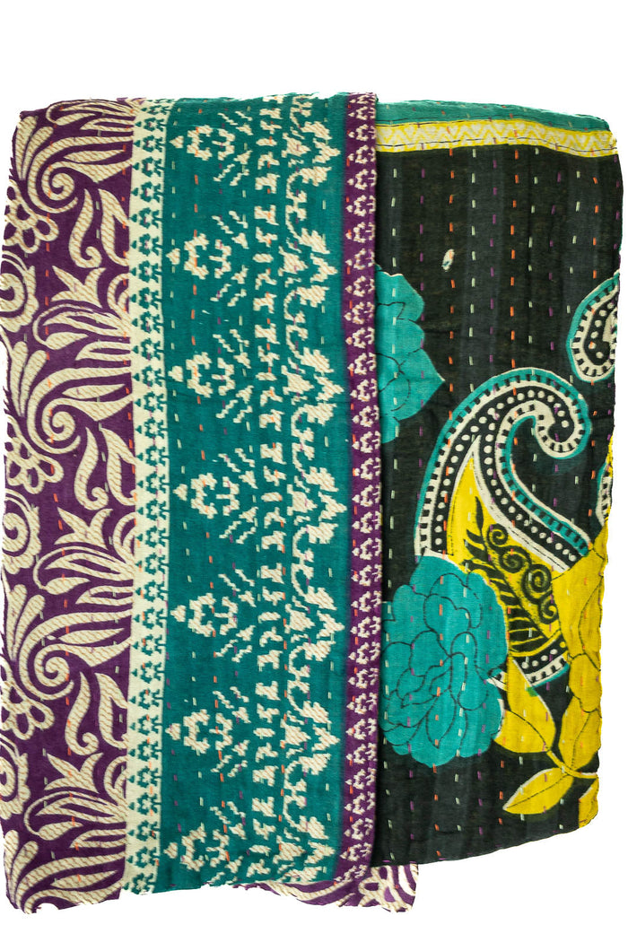 Kantha Throw Bed Quilt