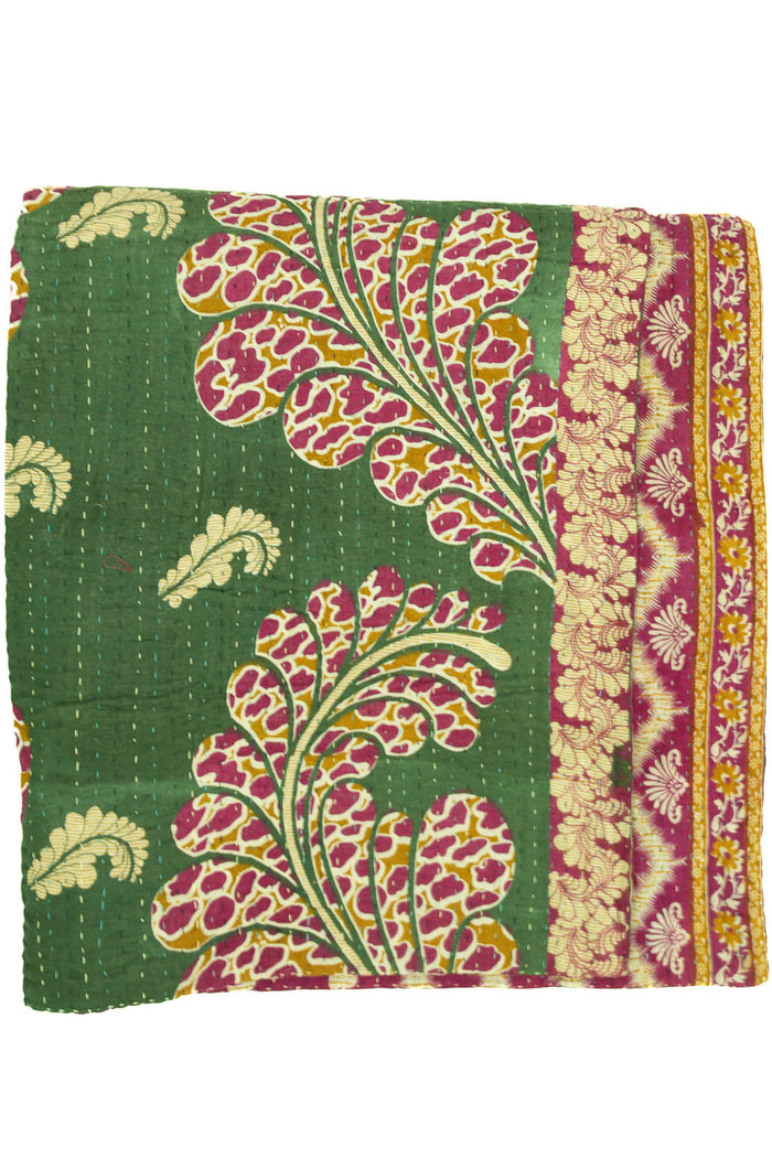 Kantha Large Throw Blanket