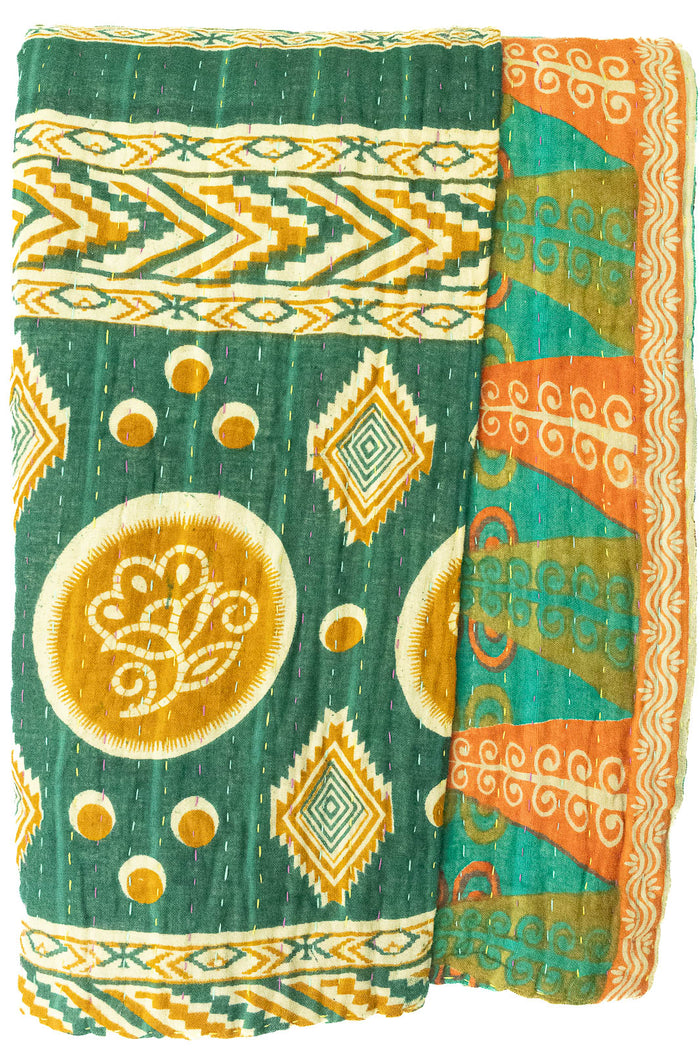 Kantha Throw Bed Quilt