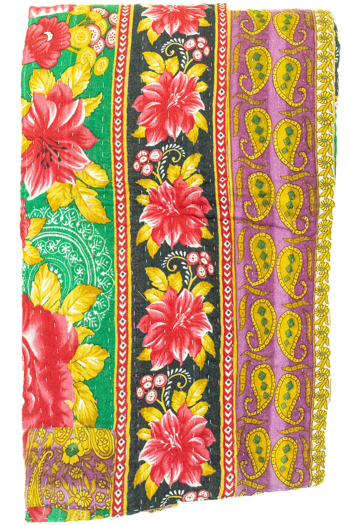 Kantha Throw Bed Quilt