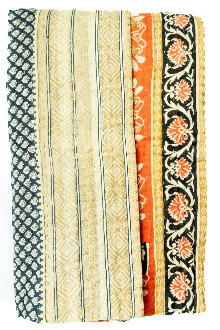 Abide Kantha Throw Blanket