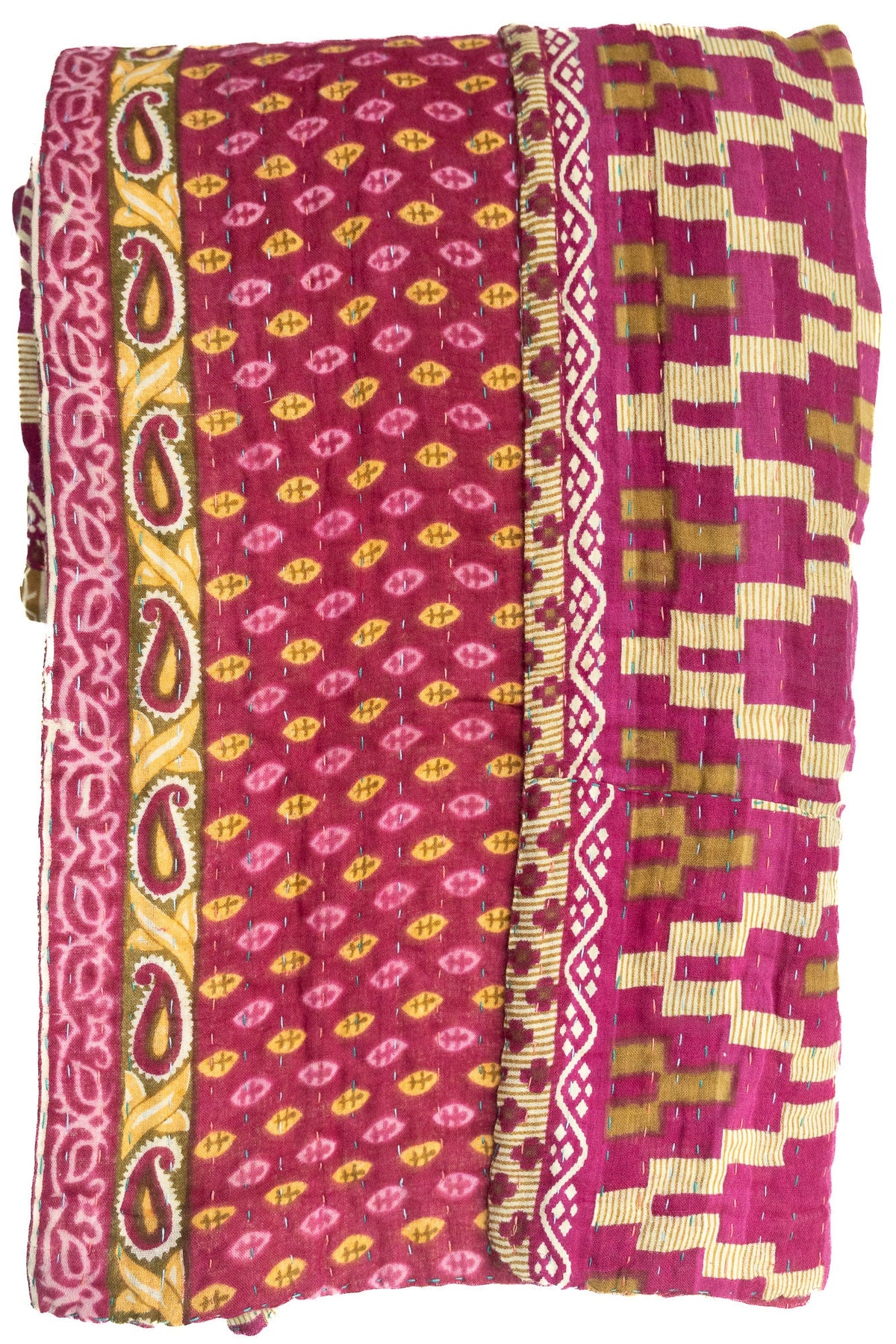 Kantha Large Throw Blanket