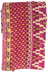 Kantha Large Throw Blanket
