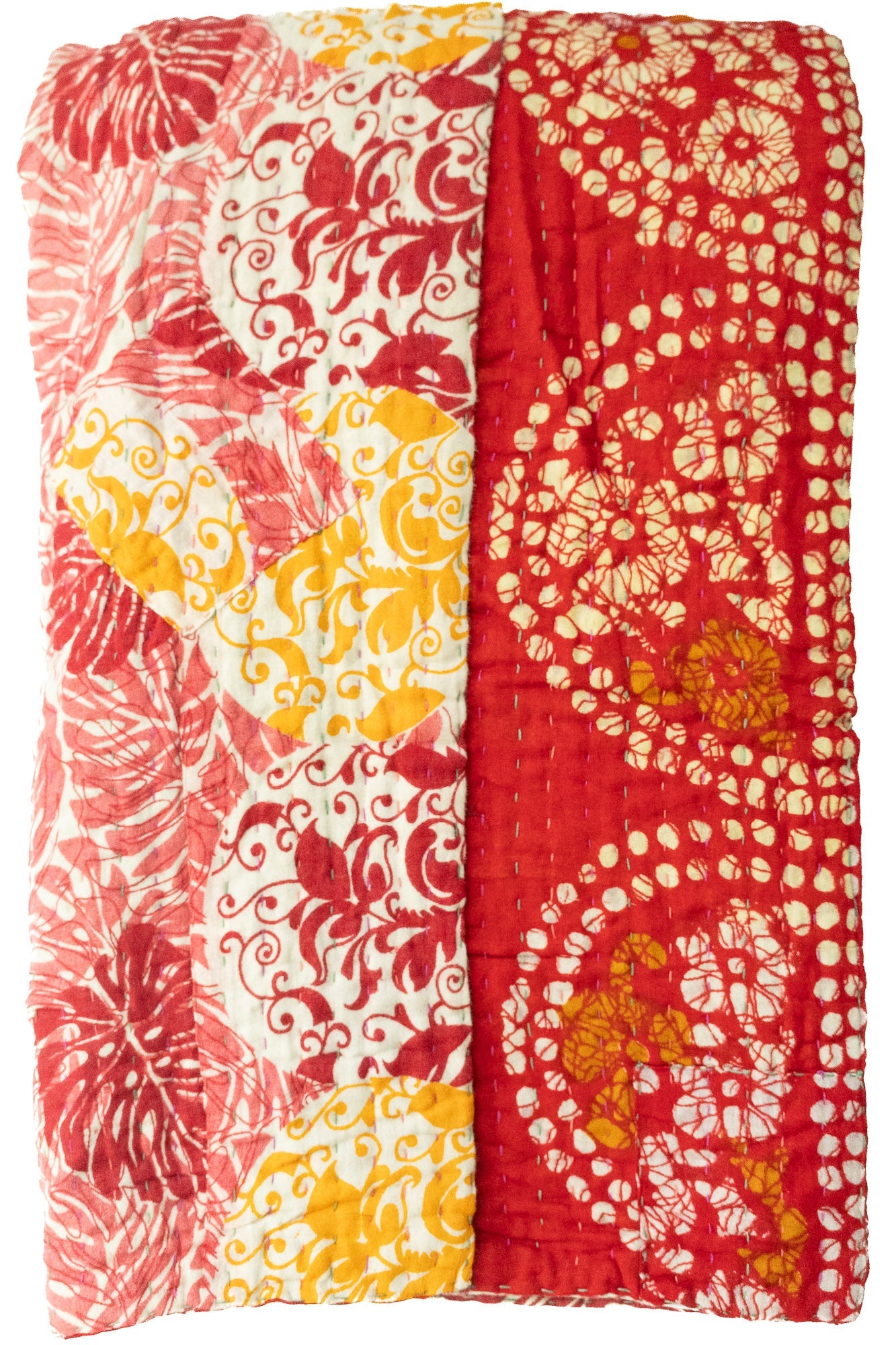 Kantha Large Throw Blanket