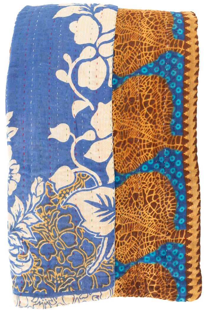 Abloom Large Kantha Throw Blanket
